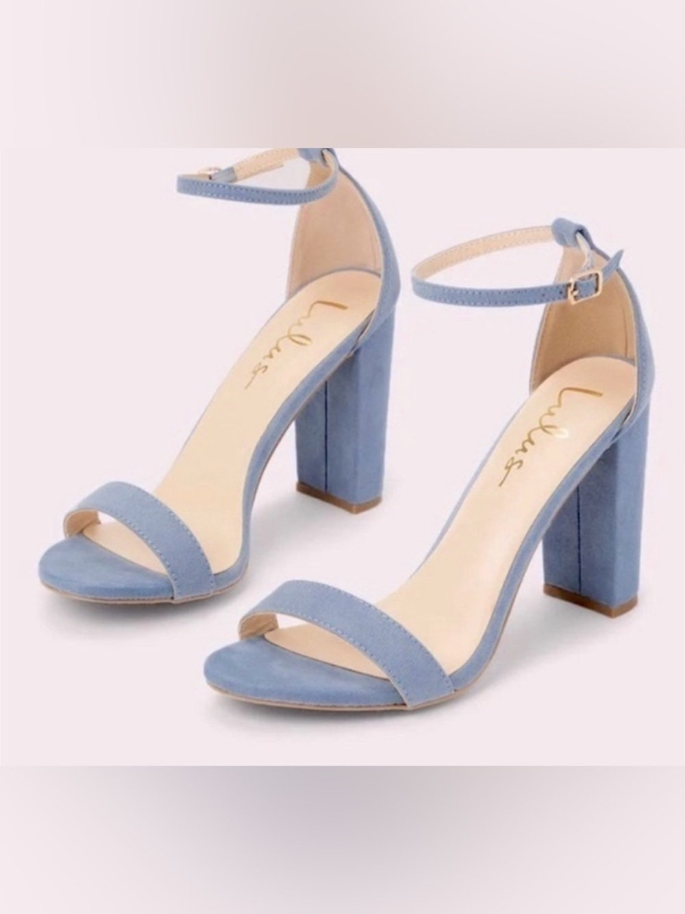 Like New Lulu's Taylor Blue Suede Ankle Strap Heels Size 8 🦋🦋🦋